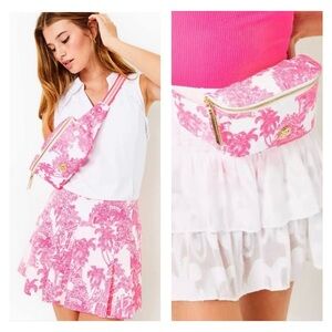 NEW LILLY PULITZER TORREY BELT BAG *RESORT WHITE* ANNIVERSARY TOILE